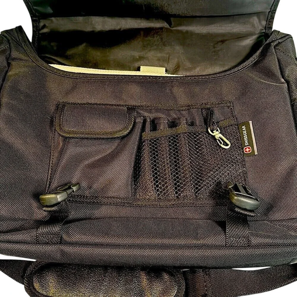 SwissGear Messenger Bag Unisex Large Black‎ Laptop Commuter Briefcase Travel Bag